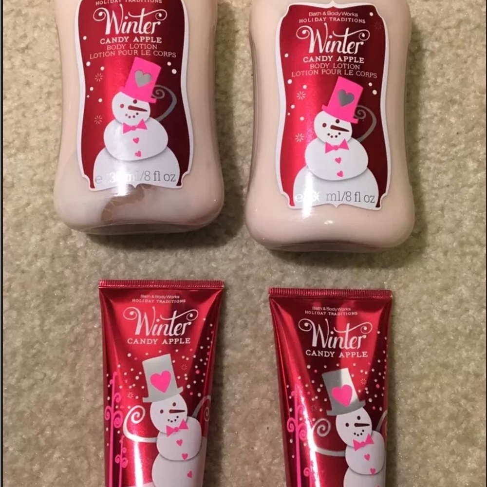 Bath & Body Works Lot of 4 Winter Candy Apple Body Lotion 236ml Hand Cream 59ml